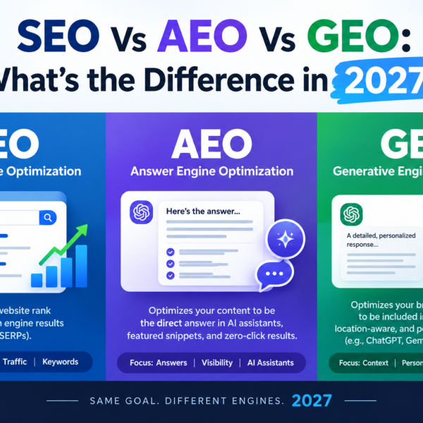 SEO, AEO and GEO Explained for 2027